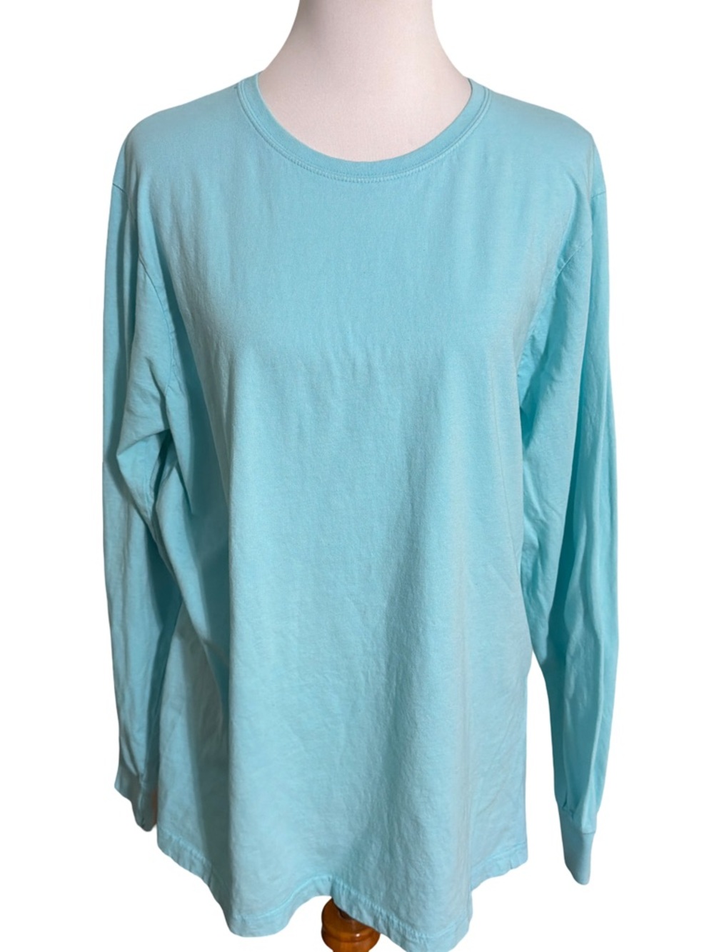 US Vintage Everyday Crewneck Long-Sleeve Tee - Light Aqua